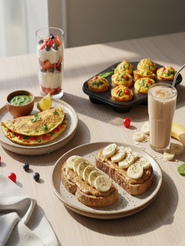 “5 High-Protein Breakfasts Under 300 Calories 🍳💪”