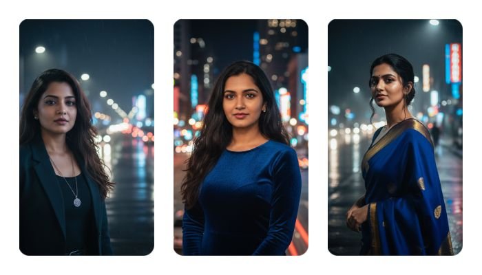 Top 20 Prompts for a Cinematic Nighttime Portrait Using the Exact Same Face