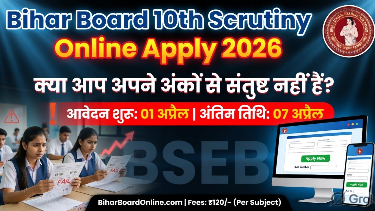 Bihar Board 10th Scrutiny 2026 Online Apply